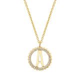 MICHAEL M Necklaces Mini Tetra Pavé Initial Medallion