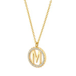 MICHAEL M Necklaces Mini Tetra Pavé Initial Medallion