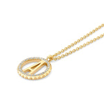 MICHAEL M Necklaces Mini Tetra Pavé Initial Medallion
