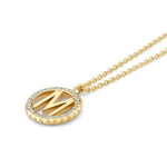 MICHAEL M Necklaces Mini Tetra Pavé Initial Medallion