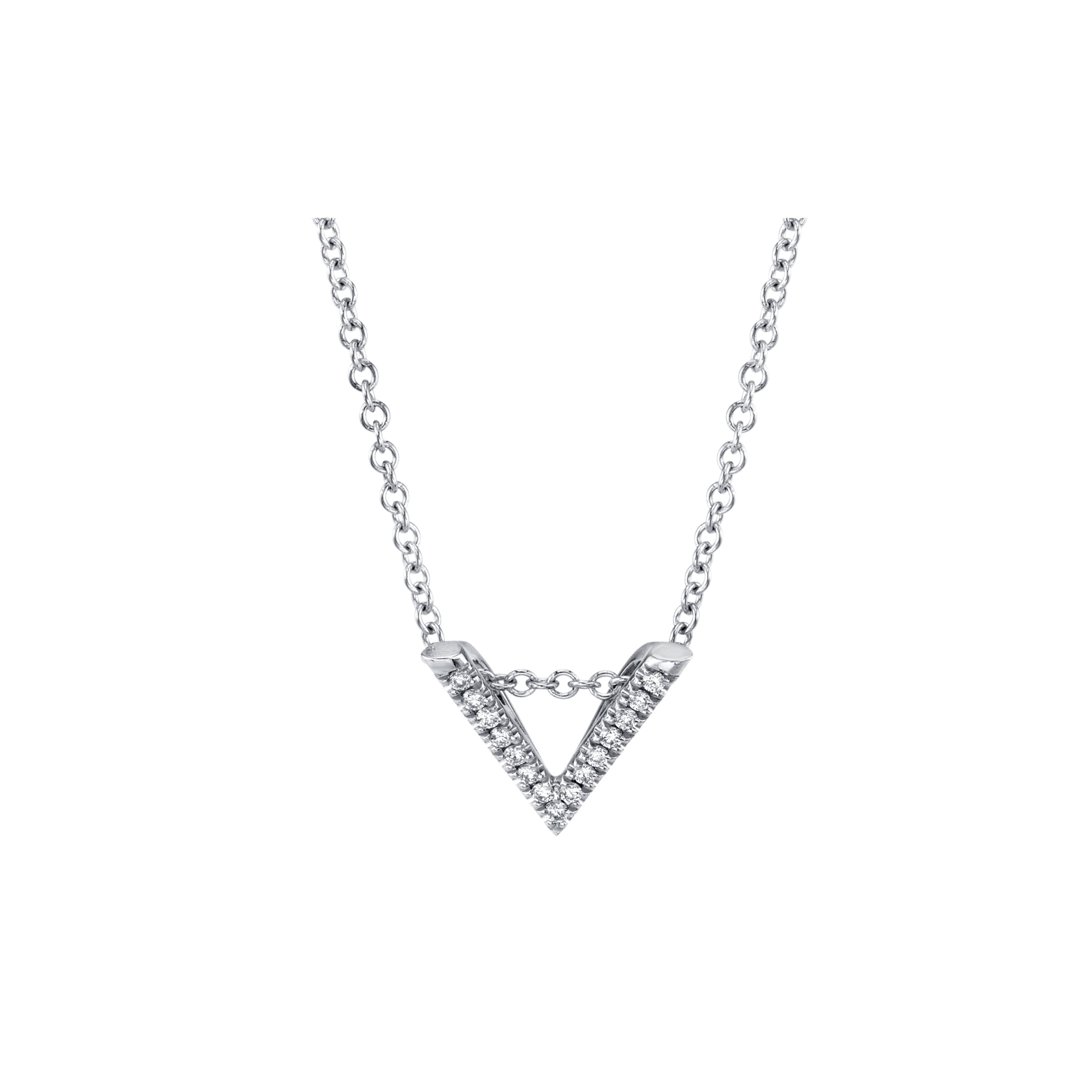 MICHAEL M Necklaces Mini V Diamond Pendant Necklace