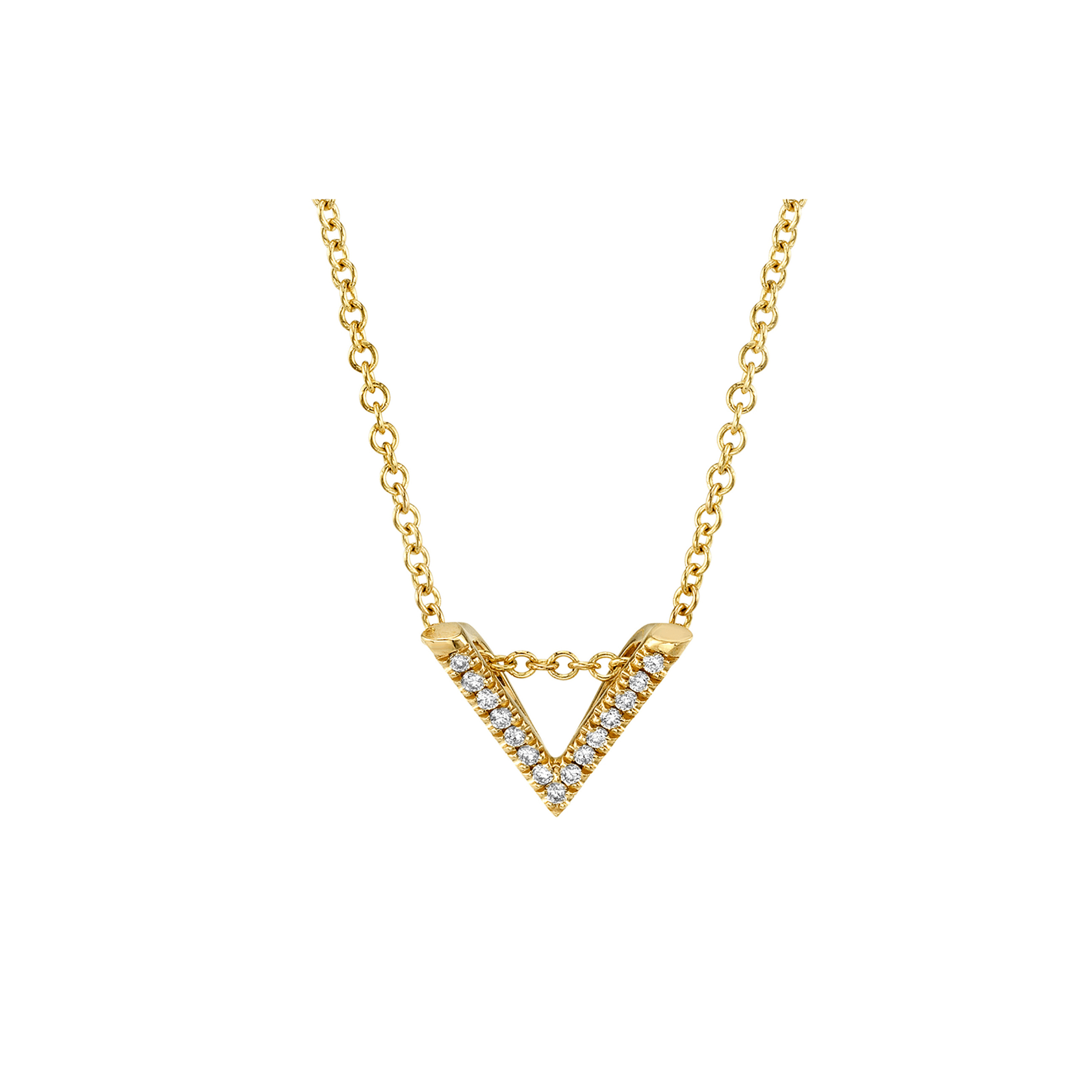 MICHAEL M Necklaces Mini V Diamond Pendant Necklace