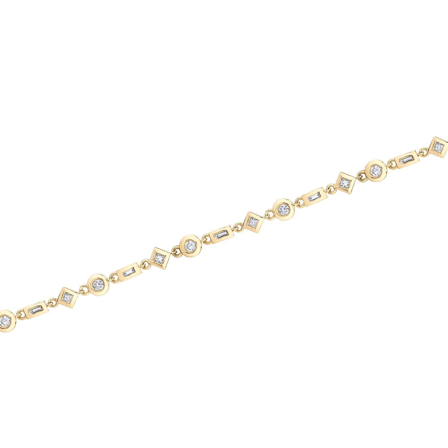 MICHAEL M Necklaces Mixed Shape Bezel Tennis Necklace