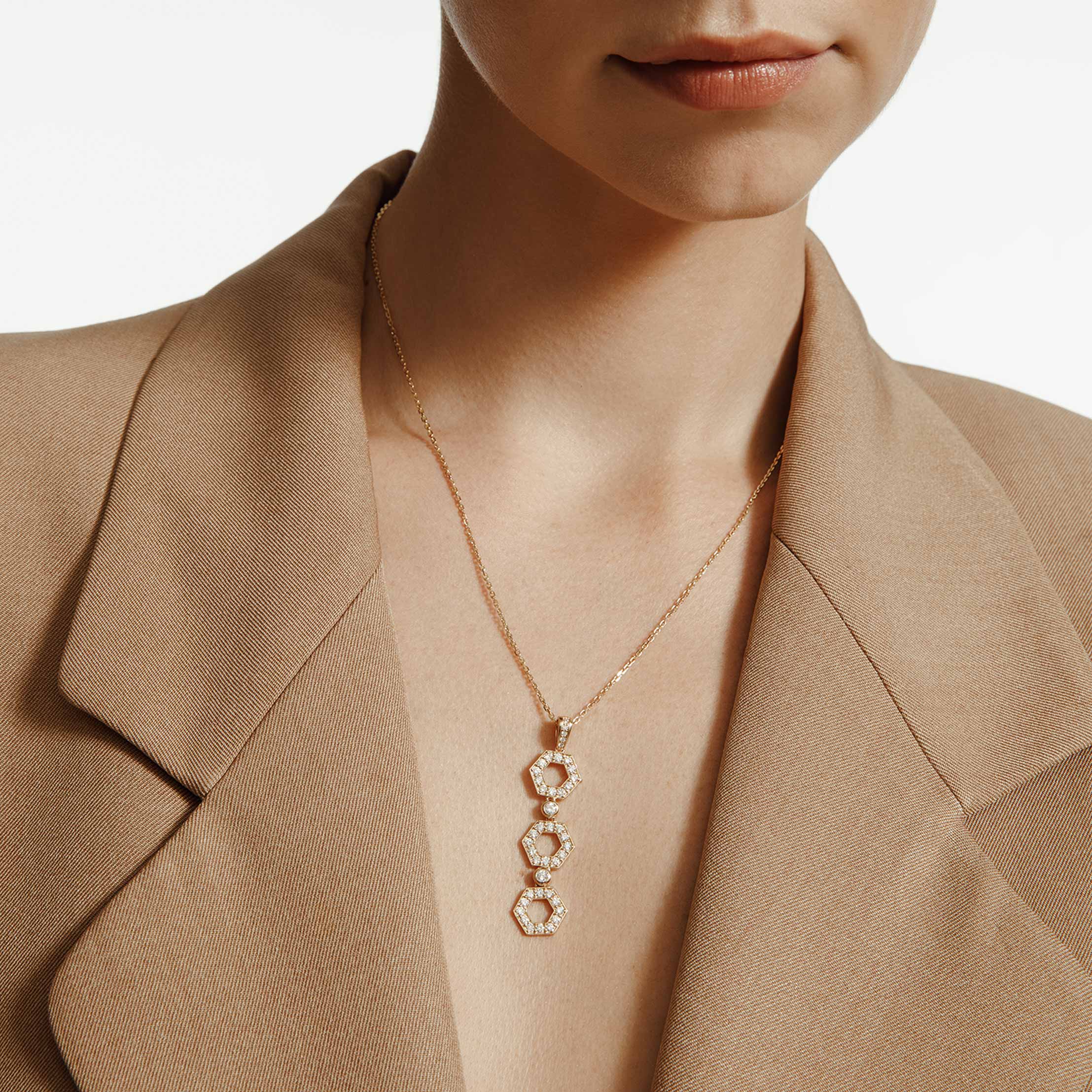 MICHAEL M Necklaces Pavé Hex Infinity Pendant