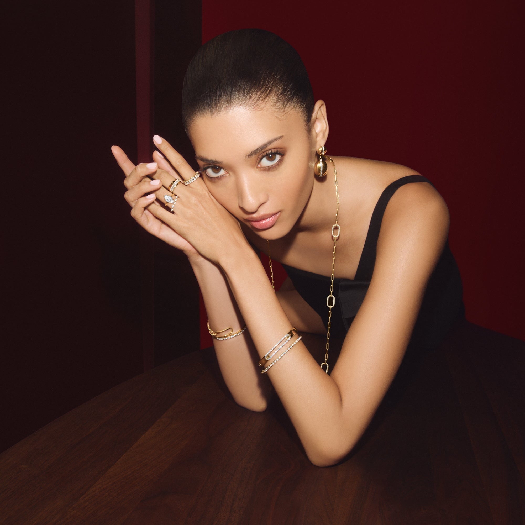 MICHAEL M Necklaces Pavé Link Station Necklace