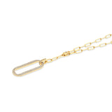 MICHAEL M Necklaces Pavé Longline Link Medallion Lariat