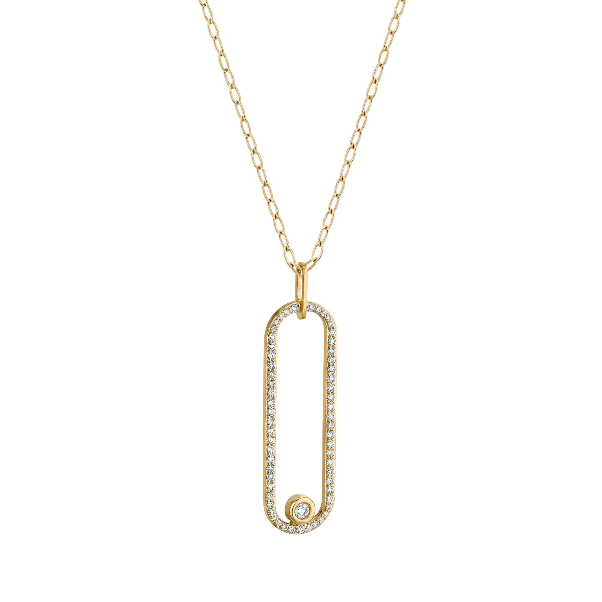 MICHAEL M Necklaces Pave Longline Link Pendant