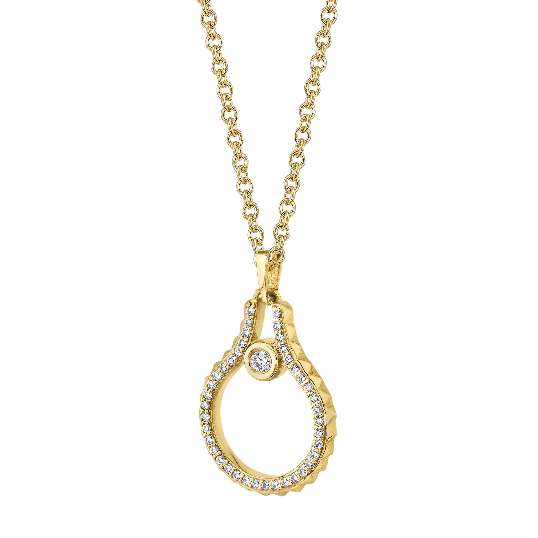 MICHAEL M Necklaces Pavé Mini Signature MM Tetra Pendant