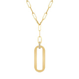 MICHAEL M Necklaces Plain Longline Link Medallion Lariat