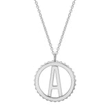 MICHAEL M Necklaces Silver / A Silver Tetra Initial Medallion S-P366
