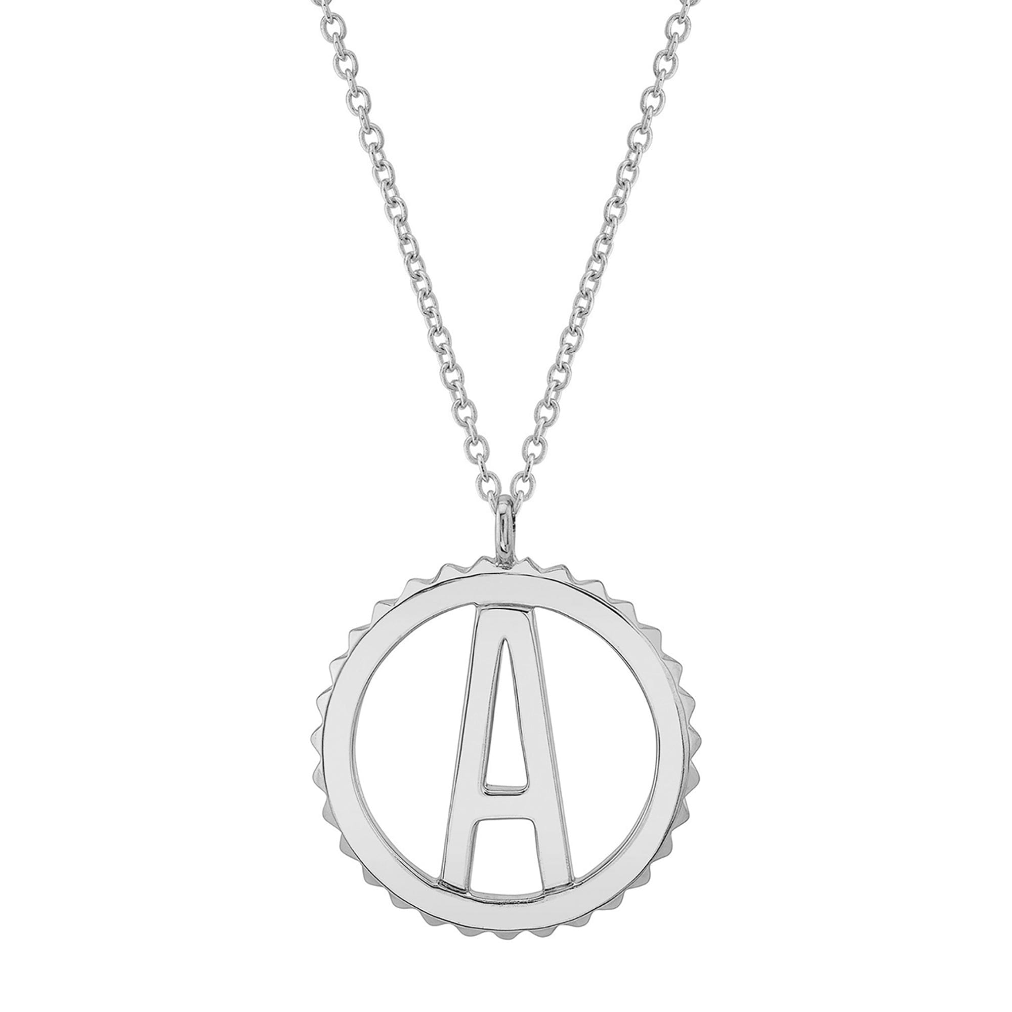 MICHAEL M Necklaces Silver / A Silver Tetra Initial Medallion S-P366