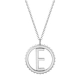 MICHAEL M Necklaces Silver / E Silver Tetra Initial Medallion S-P366