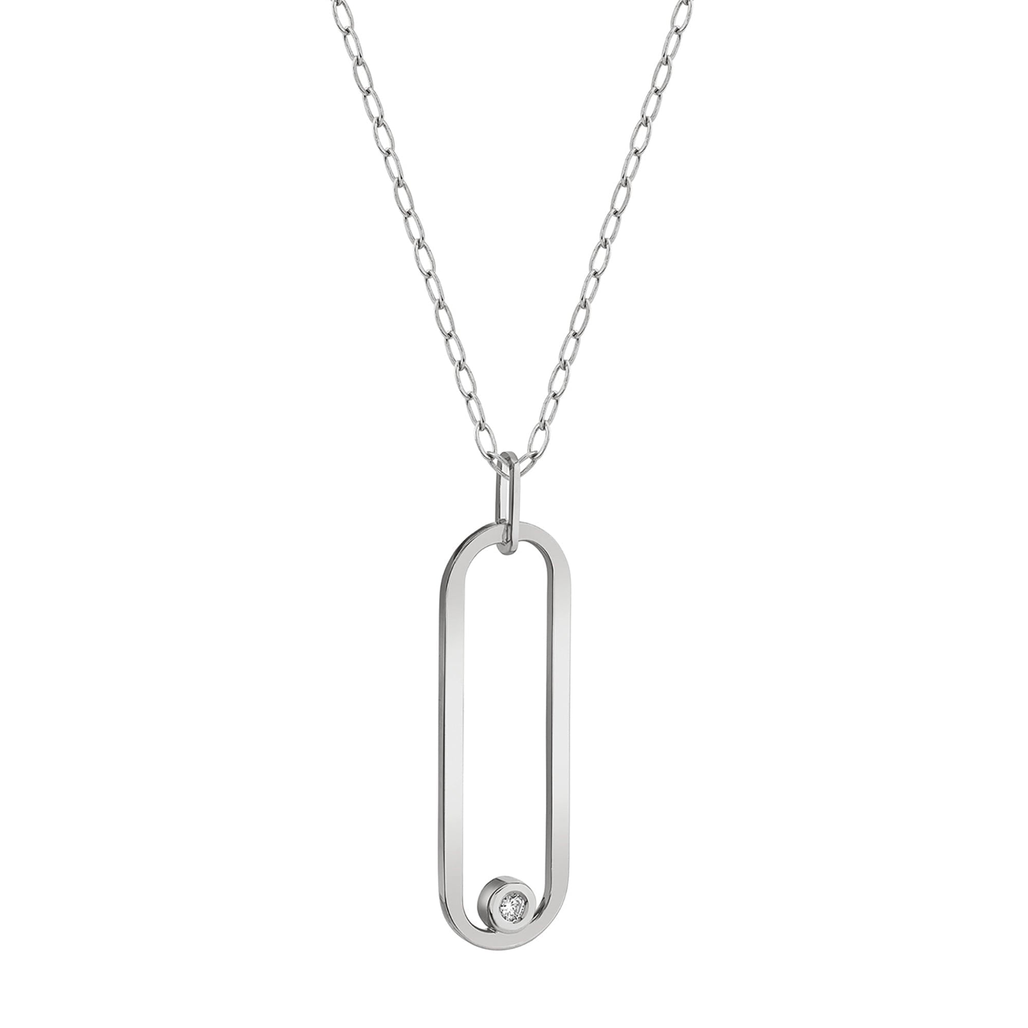 MICHAEL M Necklaces Silver Silver Longline Link Pendant S-P360