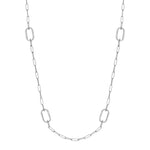 MICHAEL M Necklaces Silver Silver Pavé Link Station Necklace S-CN519