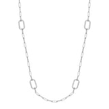 MICHAEL M Necklaces Silver Silver Pavé Link Station Necklace S-CN519