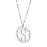MICHAEL M Necklaces Silver Tetra Initial Medallion
