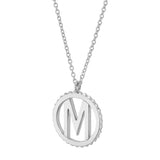 MICHAEL M Necklaces Silver Tetra Initial Medallion