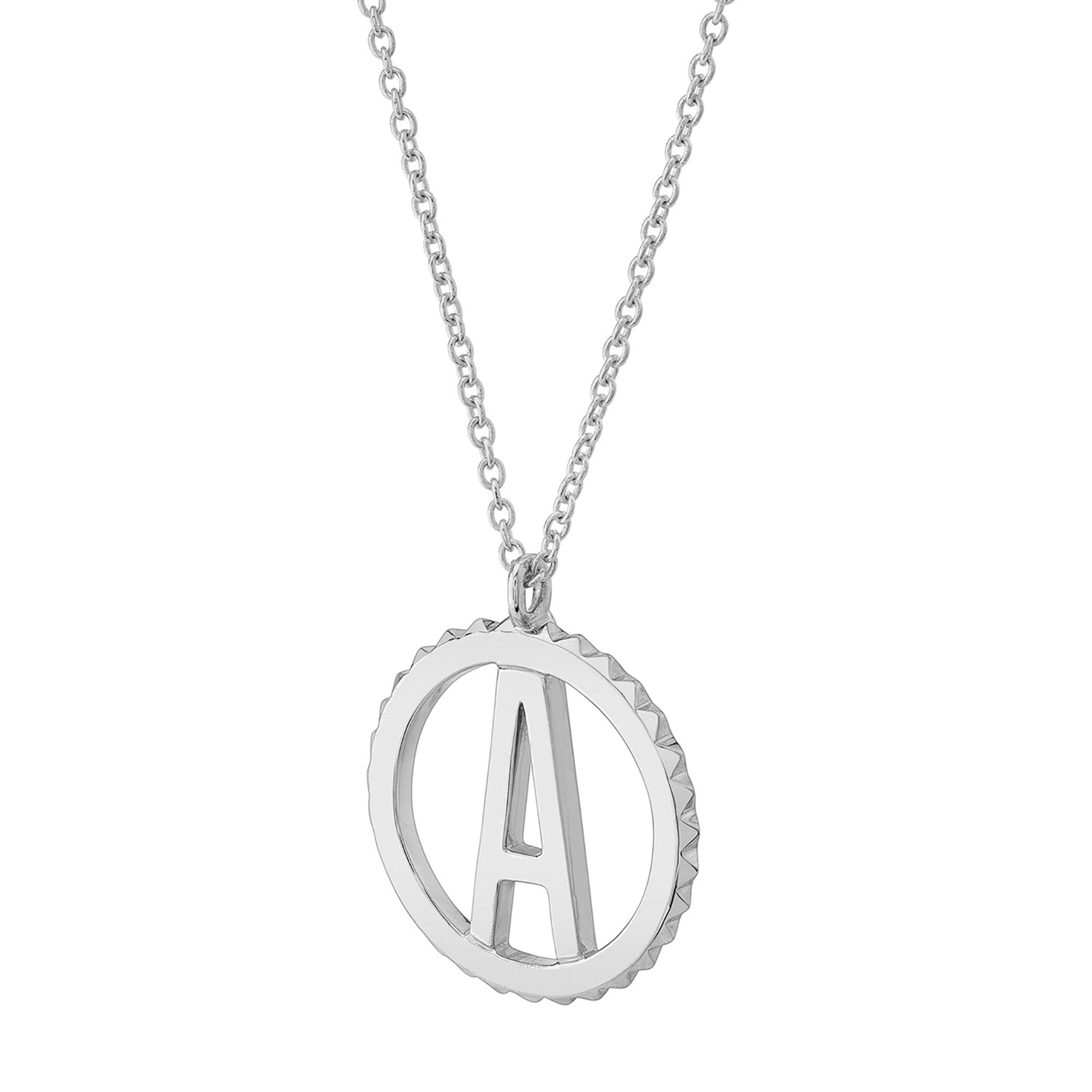 MICHAEL M Necklaces Silver Tetra Initial Medallion