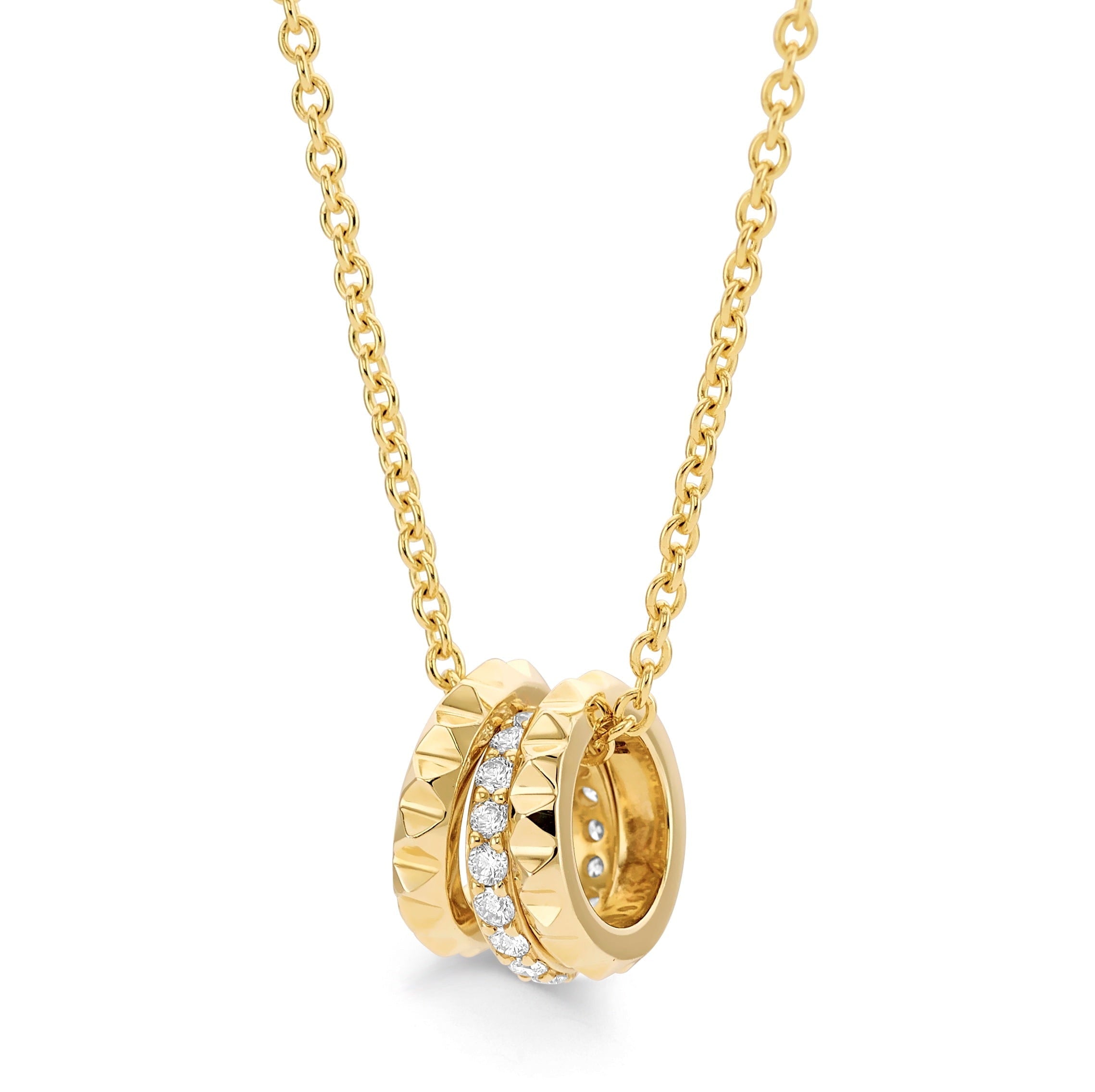 MICHAEL M Necklaces Tetra 3 Ring Necklace