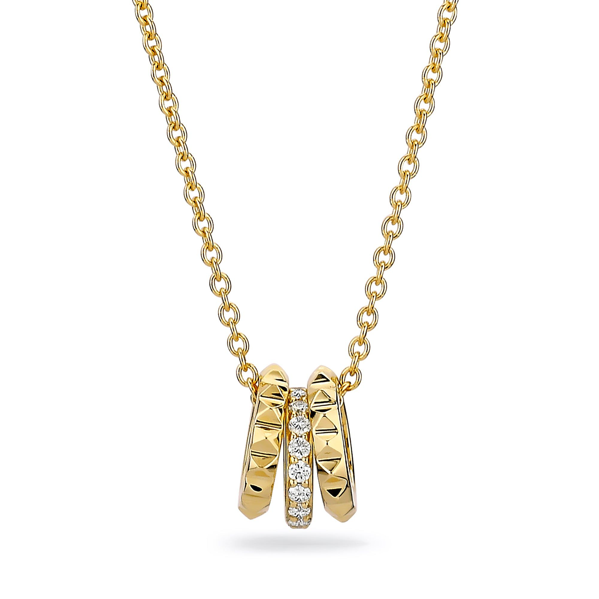 MICHAEL M Necklaces Tetra 3 Ring Necklace