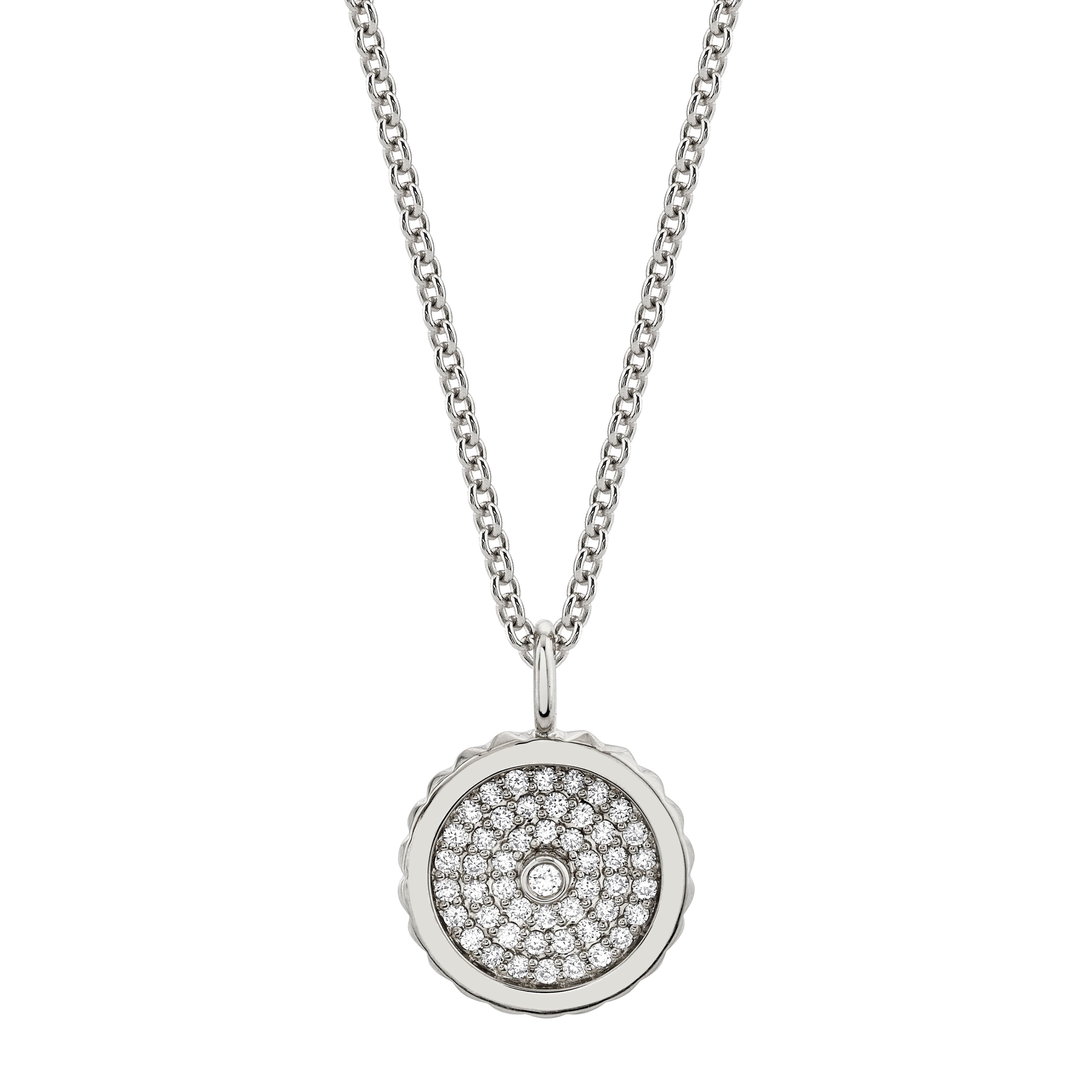 MICHAEL M Necklaces Tetra Pavé Bezel Medallion