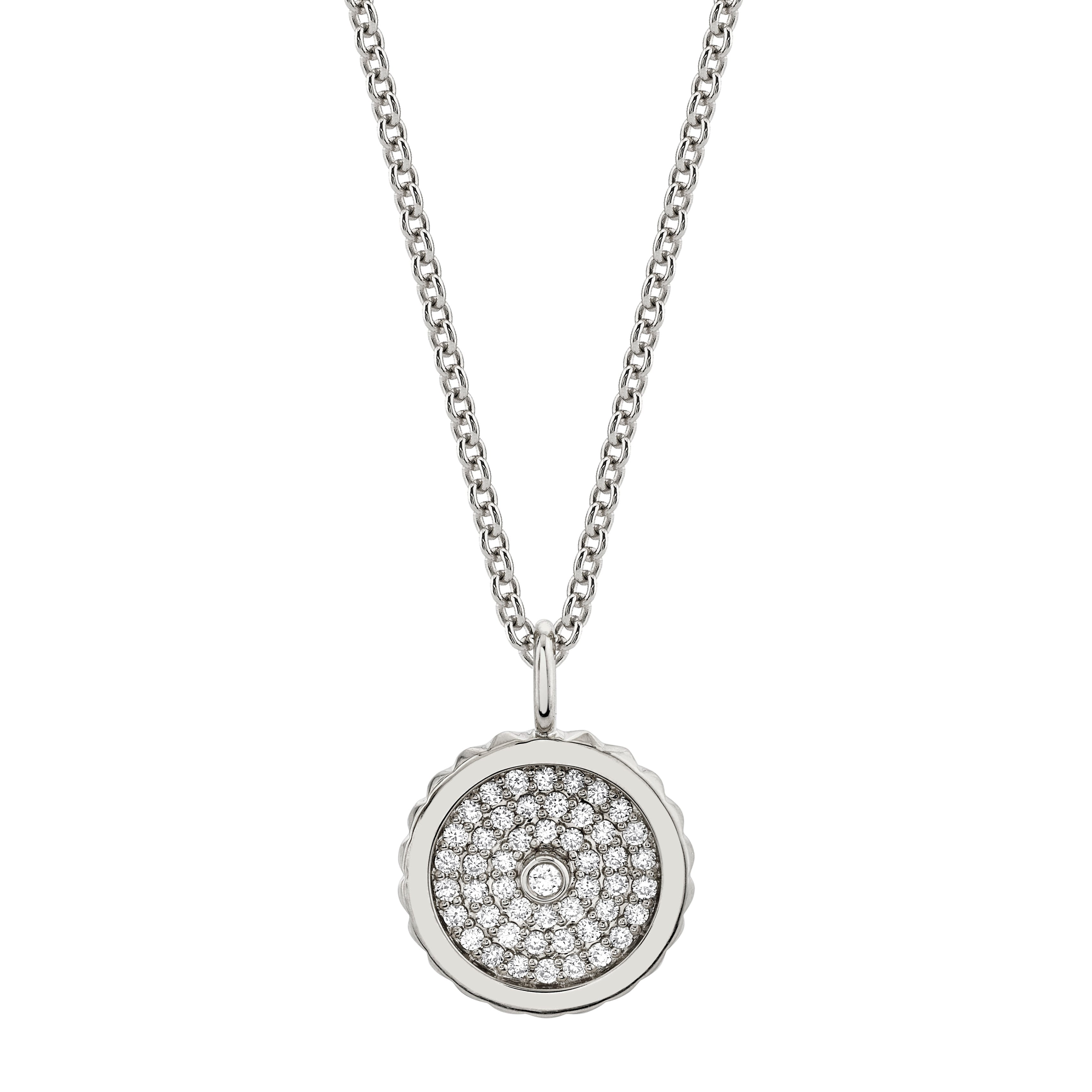 MICHAEL M Necklaces Tetra Pavé Bezel Medallion