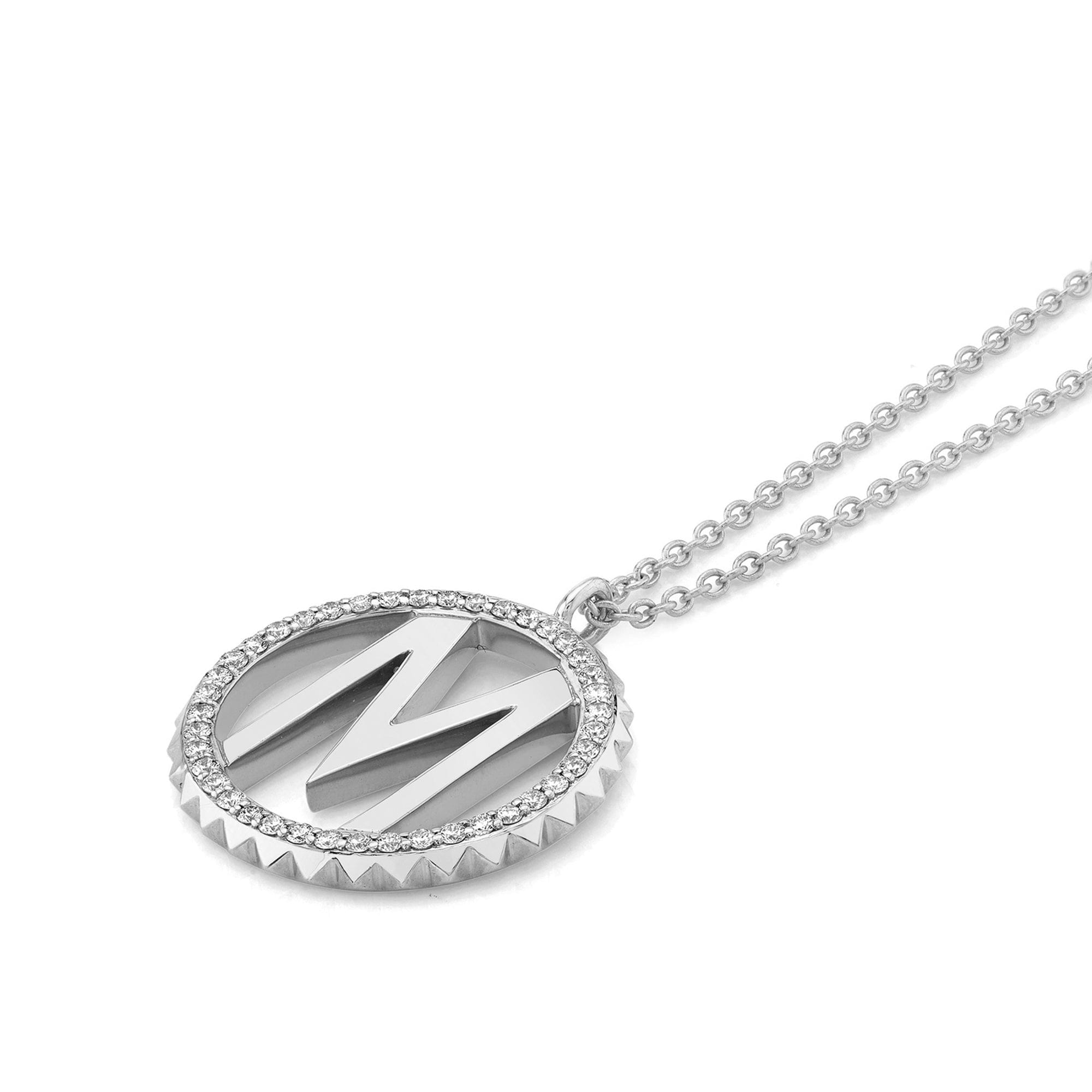 MICHAEL M Necklaces Tetra Pavé Initial Medallion