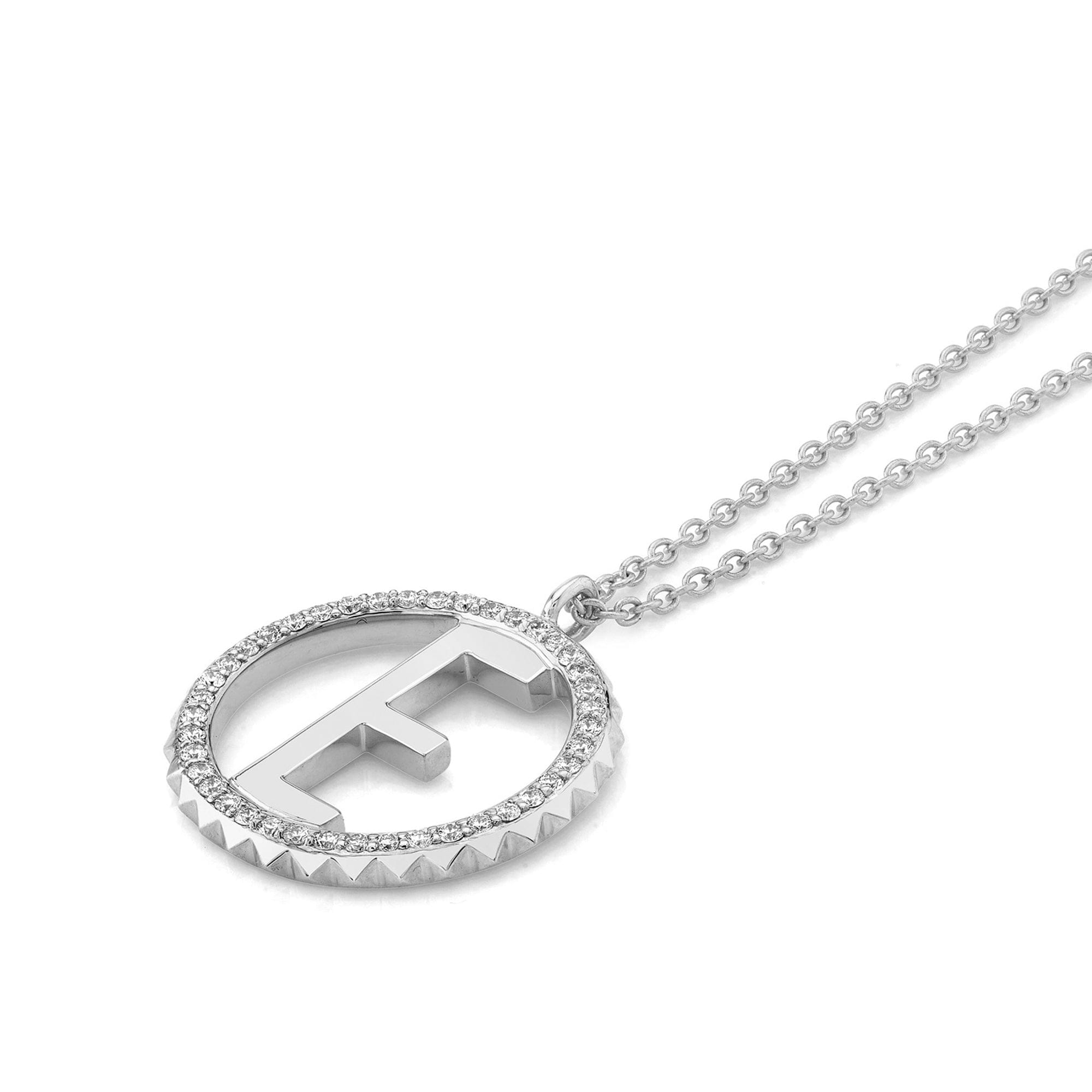 MICHAEL M Necklaces Tetra Pavé Initial Medallion
