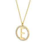 MICHAEL M Necklaces Tetra Pavé Initial Medallion