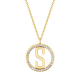 MICHAEL M Necklaces Tetra Pavé Initial Medallion