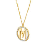 MICHAEL M Necklaces Tetra Pavé Initial Medallion