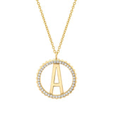MICHAEL M Necklaces Tetra Pavé Initial Medallion