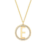 MICHAEL M Necklaces Tetra Pavé Initial Medallion