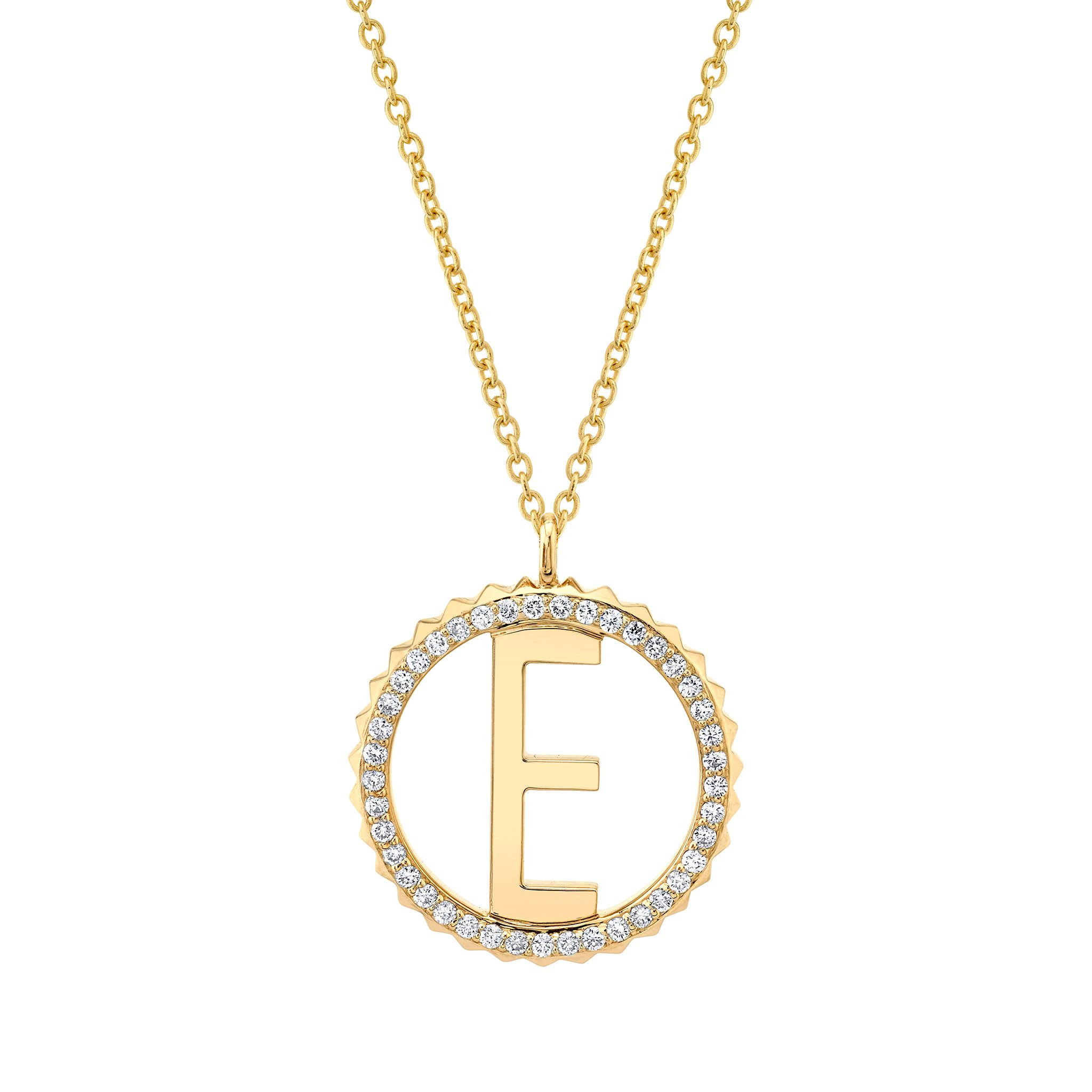MICHAEL M Necklaces Tetra Pavé Initial Medallion