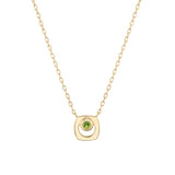 MICHAEL M Necklaces 14K White Gold / Peridot - August Signature Birthstone Necklace CN435PER