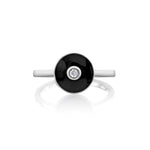 MICHAEL M Rings 14k White Gold / Black Chroma Bullseye Ring F489BK