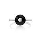 MICHAEL M Rings 14k White Gold / Black Chroma Bullseye Ring F489BK