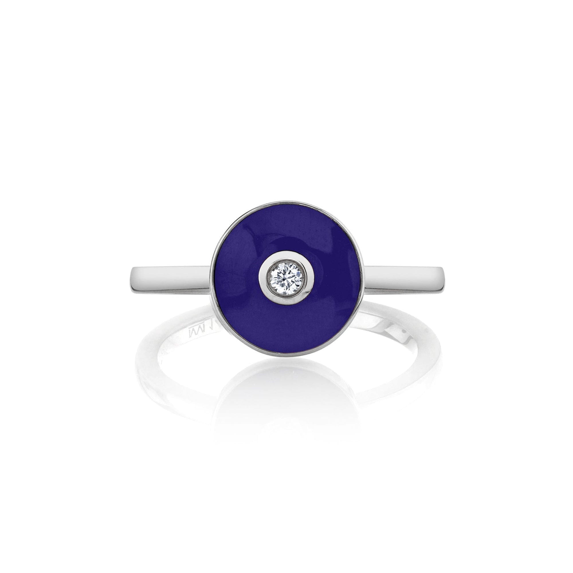 MICHAEL M Rings 14k White Gold / Blue Chroma Bullseye Ring F489BL