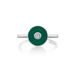 MICHAEL M Rings 14k White Gold / Green Chroma Bullseye Ring F489GR