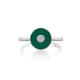 MICHAEL M Rings 14k White Gold / Green Chroma Bullseye Ring F489GR