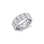 MICHAEL M Rings 14K White Gold Men's Tetra Diamond Band