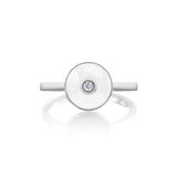 MICHAEL M Rings 14k White Gold / White Chroma Bullseye Ring F483WH