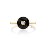 MICHAEL M Rings 14k Yellow Gold / Black Chroma Bullseye Ring F489