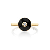 MICHAEL M Rings 14k Yellow Gold / Black Chroma Bullseye Ring F489