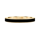 MICHAEL M Rings 14k Yellow Gold / Black Chroma Stacking Ring F480