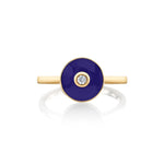 MICHAEL M Rings 14k Yellow Gold / Blue Chroma Bullseye Ring F489
