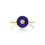 MICHAEL M Rings 14k Yellow Gold / Blue Chroma Bullseye Ring F489