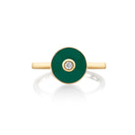 MICHAEL M Rings 14k Yellow Gold / Green Chroma Bullseye Ring F489