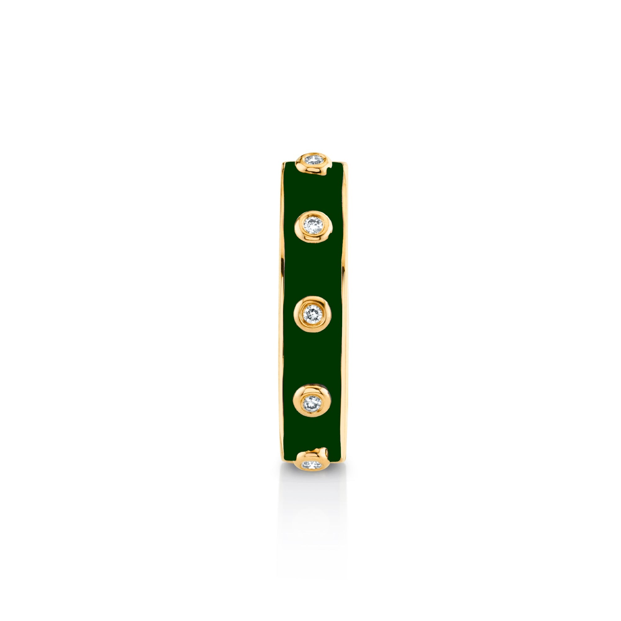 MICHAEL M Rings 14k Yellow Gold / Green Chroma Extruded Bezel Ring F483