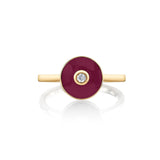 MICHAEL M Rings 14k Yellow Gold / Magenta Chroma Bullseye Ring F489